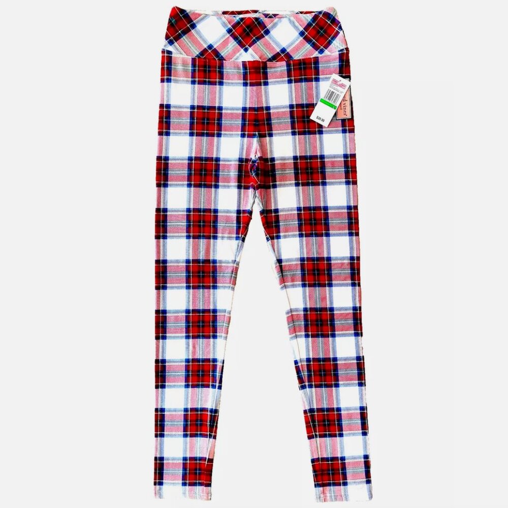 NWT NEW VINEYARD VINES TARTAN PLAID HIGH WAISTED HOLIDAY LEGGINGS GIRLS LARGE 16